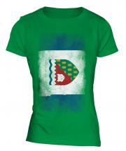 Northwest Territories Faded Flag Ladies T-Shirt