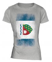 Northwest Territories Faded Flag Ladies T-Shirt