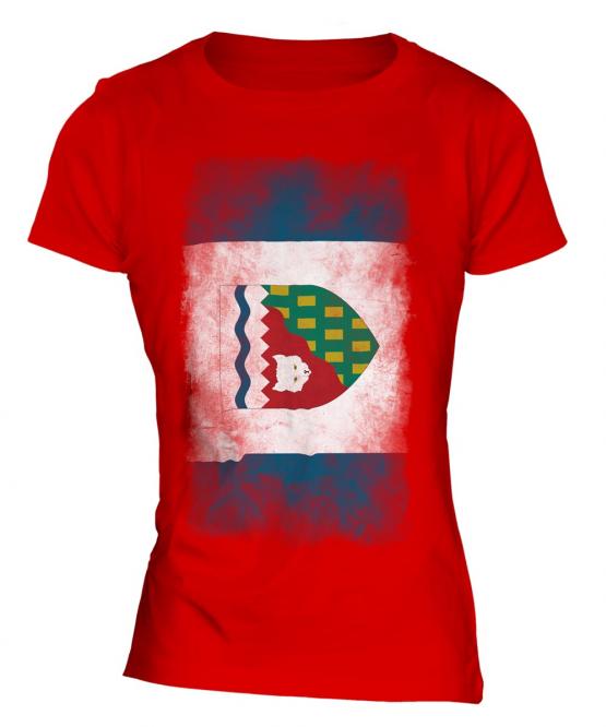 Northwest Territories Faded Flag Ladies T-Shirt