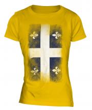 Quebec Faded Flag Ladies T-Shirt