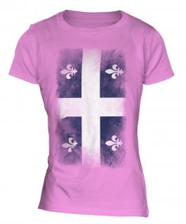 Quebec Faded Flag Ladies T-Shirt