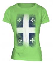 Quebec Faded Flag Ladies T-Shirt