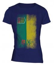 Saskatchewan Faded Flag Ladies T-Shirt