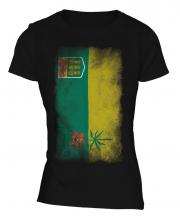 Saskatchewan Faded Flag Ladies T-Shirt