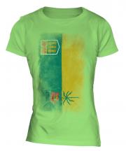 Saskatchewan Faded Flag Ladies T-Shirt