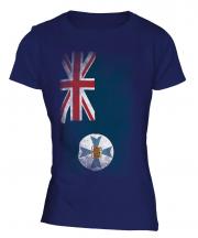 Queensland Faded Flag Ladies T-Shirt