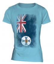 Queensland Faded Flag Ladies T-Shirt
