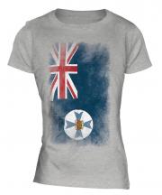 Queensland Faded Flag Ladies T-Shirt