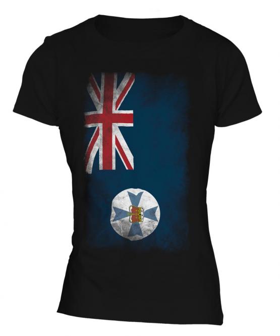 Queensland Faded Flag Ladies T-Shirt