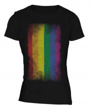 Gay Pride Faded Flag Ladies T-Shirt