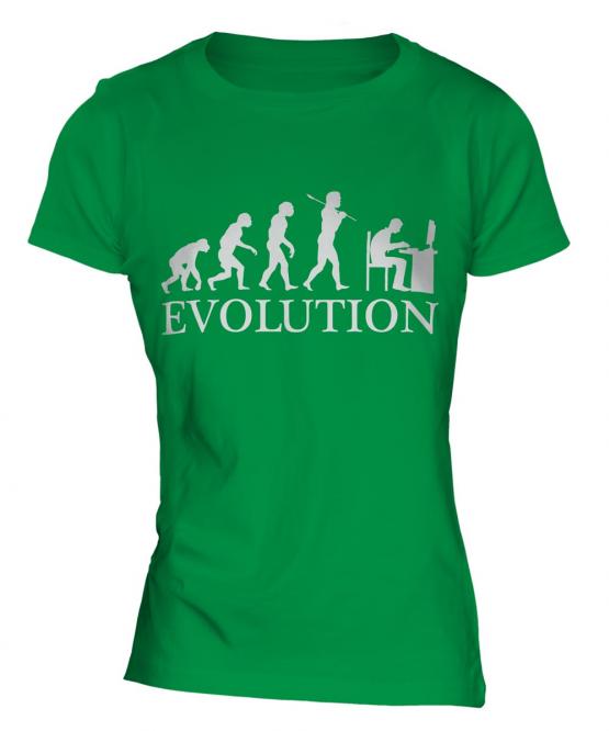 Computer Geek Evolution Ladies T-Shirt