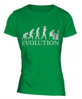 Computer Geek Evolution Ladies T-Shirt