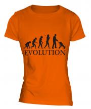 Dad With Pushchair Evolution Ladies T-Shirt