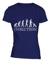 Dad With Pushchair Evolution Ladies T-Shirt