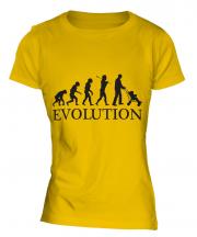 Dad With Pushchair Evolution Ladies T-Shirt