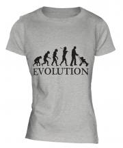 Dad With Pushchair Evolution Ladies T-Shirt
