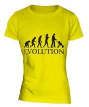 Dad With Pushchair Evolution Ladies T-Shirt