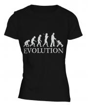 Dad With Pushchair Evolution Ladies T-Shirt