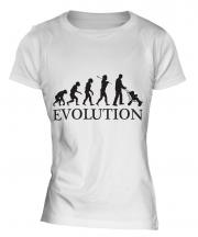 Dad With Pushchair Evolution Ladies T-Shirt