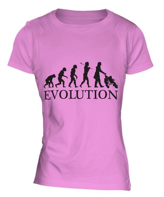 Mum With Pushchair Evolution Ladies T-Shirt