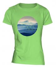 Foggy Mountains Fashion Print Ladies T-Shirt