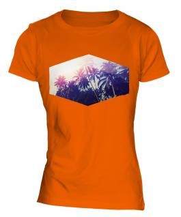 Summer Palm Trees Print Ladies T-Shirt