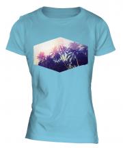 Summer Palm Trees Print Ladies T-Shirt