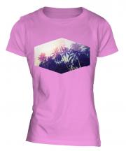 Summer Palm Trees Print Ladies T-Shirt