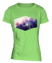 Summer Palm Trees Print Ladies T-Shirt