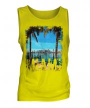 Miami Grunge Print Mens Vest