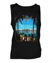 Miami Grunge Print Mens Vest