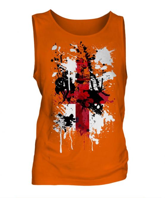 England St. George Cross Abstract Print Mens Vest