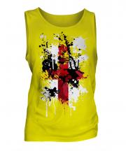 England St. George Cross Abstract Print Mens Vest
