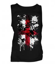 England St. George Cross Abstract Print Mens Vest