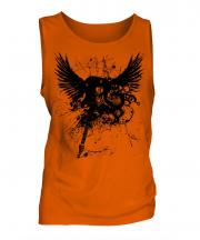 Grunge Guitar Tattoo Mens Vest