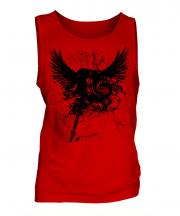 Grunge Guitar Tattoo Mens Vest