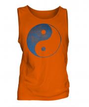 Yin Yang Distressed Print Mens Vest