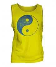 Yin Yang Distressed Print Mens Vest