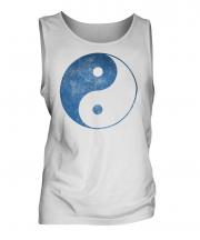 Yin Yang Distressed Print Mens Vest