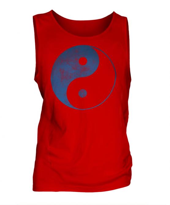 Yin Yang Distressed Print Mens Vest
