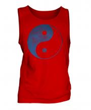 Yin Yang Distressed Print Mens Vest