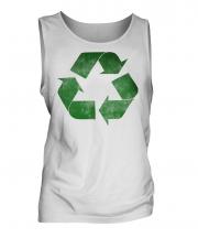 Recycle Distressed Print Mens Vest