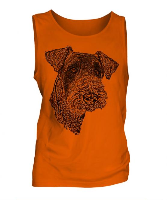 Airedale Terrier Sketch Mens Vest