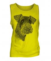 Airedale Terrier Sketch Mens Vest