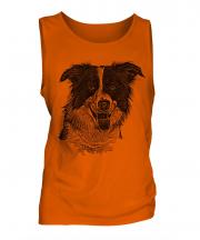 Border Collie Sketch Mens Vest