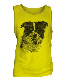 Border Collie Sketch Mens Vest