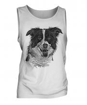 Border Collie Sketch Mens Vest