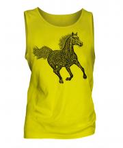 Galloping Horse Sketch Mens Vest
