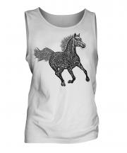 Galloping Horse Sketch Mens Vest