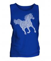 Galloping Horse Sketch Mens Vest